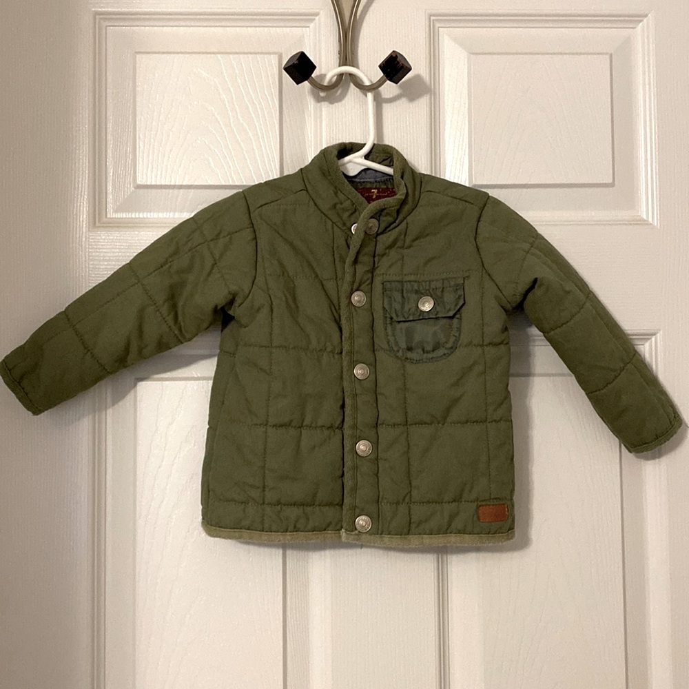 7 for all mankind toddler boys 18M olive green jacket